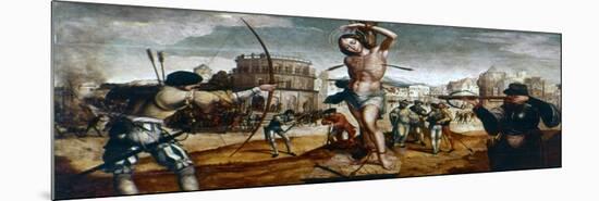 The Martyrdom of St Sebastian, 16th Century-Gregorio Lopez-Mounted Giclee Print