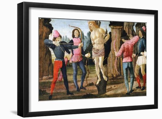 The Martyrdom of St Sebastian, Detail from Predella of Sacred Conversation-Domenico Ghirlandaio-Framed Giclee Print