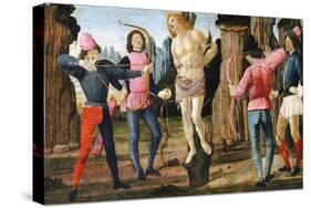 The Martyrdom of St Sebastian, Detail from Predella of Sacred Conversation-Domenico Ghirlandaio-Stretched Canvas