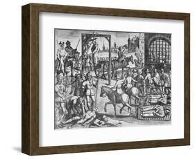 The Martyrdom of the Carthusian Monks (Engraving)-English-Framed Giclee Print