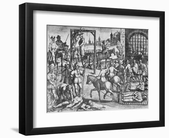 The Martyrdom of the Carthusian Monks (Engraving)-English-Framed Giclee Print