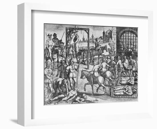 The Martyrdom of the Carthusian Monks (Engraving)-English-Framed Giclee Print