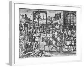 The Martyrdom of the Carthusian Monks (Engraving)-English-Framed Giclee Print