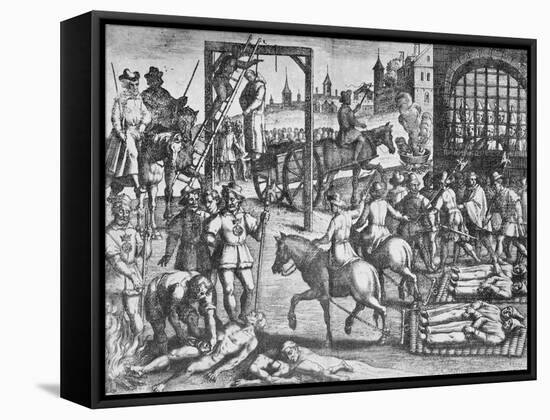 The Martyrdom of the Carthusian Monks (Engraving)-English-Framed Stretched Canvas