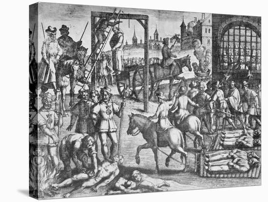 The Martyrdom of the Carthusian Monks (Engraving)-English-Stretched Canvas