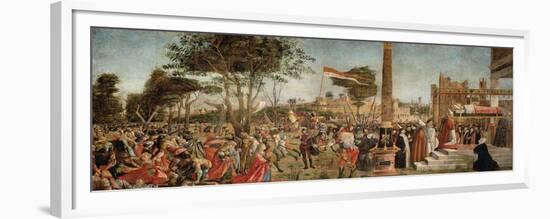 The Martyrdom of the Pilgrims and the Funeral of St. Ursula, from the St. Ursula Cycle, 1490-94-Vittore Carpaccio-Framed Giclee Print