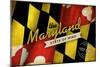 The Maryland State of Mind - State Outline Flag-Lantern Press-Mounted Art Print