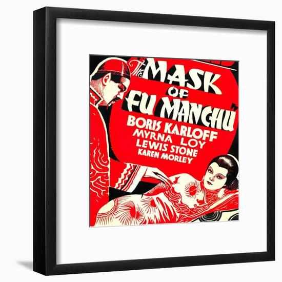 The Mask of Fu Manchu, Boris Karloff, Myrna Loy, 1932-null-Framed Art Print