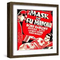 The Mask of Fu Manchu, Boris Karloff, Myrna Loy, 1932-null-Framed Art Print