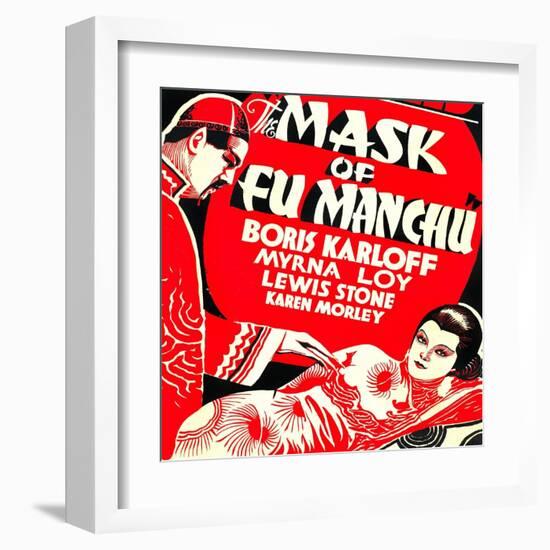 The Mask of Fu Manchu, Boris Karloff, Myrna Loy, 1932-null-Framed Art Print