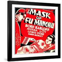 The Mask of Fu Manchu, Boris Karloff, Myrna Loy, 1932-null-Framed Art Print