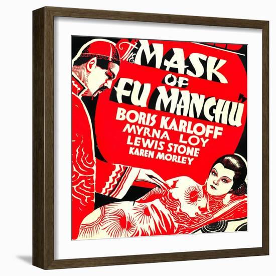 The Mask of Fu Manchu, Boris Karloff, Myrna Loy, 1932-null-Framed Art Print