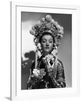 The mask of Fu Manchu by CharlesBrabin with Mirna Loy, 1932 (b/w photo)-null-Framed Photo