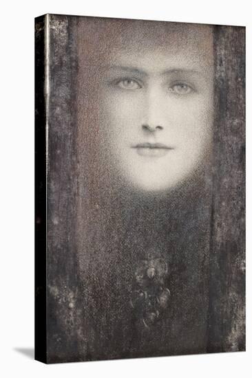 The Mask, with a Black Curtain, circa 1909-Fernand Khnopff-Stretched Canvas