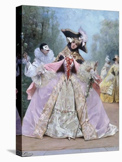 The Masked Ball (18th century costumes)-Georges Clairin-Stretched Canvas