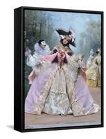 The Masked Ball (18th century costumes)-Georges Clairin-Framed Stretched Canvas