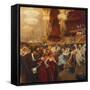 The Masked Ball at L'Opera-Charles Hermans-Framed Stretched Canvas