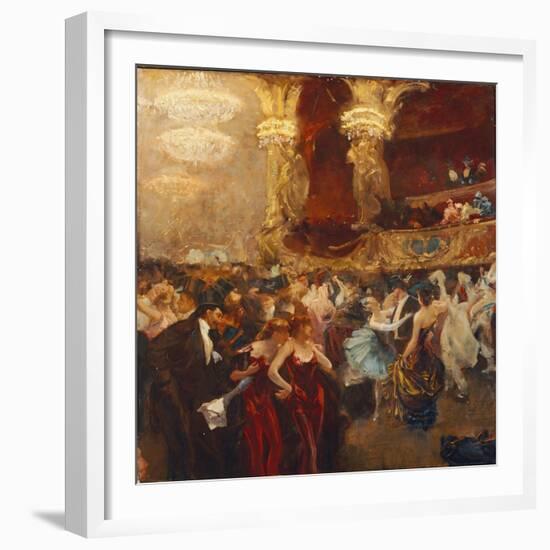 The Masked Ball at L'Opera-Charles Hermans-Framed Giclee Print