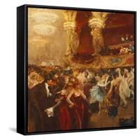 The Masked Ball at l'Opera-Charles Hermans-Framed Stretched Canvas