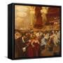 The Masked Ball at l'Opera-Charles Hermans-Framed Stretched Canvas