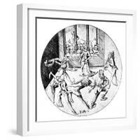 'The Masked Dancers' by Israel van Meckenem-Israhel van, the younger Meckenem-Framed Giclee Print