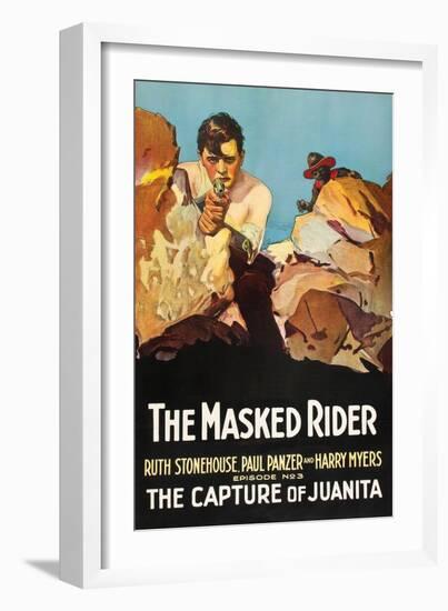 The Masked Rider - the Capture of Juanita-null-Framed Art Print