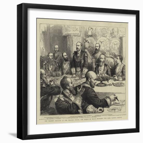 The Masonic Banquet at the Mansion House, the Prince of Wales Proposing the Lord Mayor's Health-Godefroy Durand-Framed Giclee Print