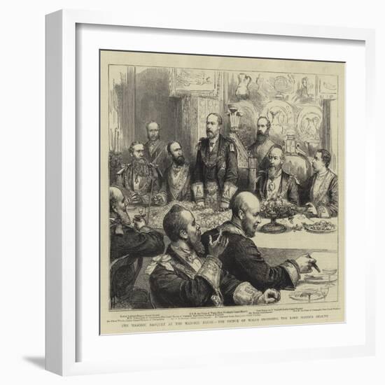 The Masonic Banquet at the Mansion House, the Prince of Wales Proposing the Lord Mayor's Health-Godefroy Durand-Framed Giclee Print