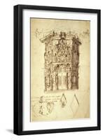 The Masque of Queens, Scene 2: the House of Fame, C.1609 (Pen & Ink on Paper)-Inigo Jones-Framed Giclee Print