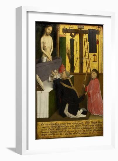 The Mass of Saint Gregory, Ca 1460-Simon Marmion-Framed Giclee Print