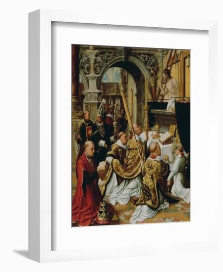 The Mass of Saint Gregory the Great, Ca 1510-1520-Adriaen Isenbrant-Framed Giclee Print