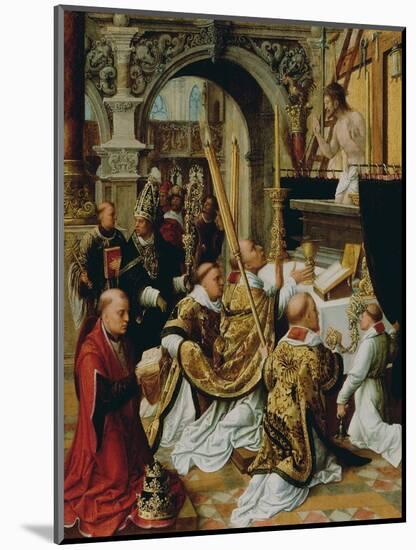 The Mass of Saint Gregory the Great, Ca 1510-1520-Adriaen Isenbrant-Mounted Giclee Print