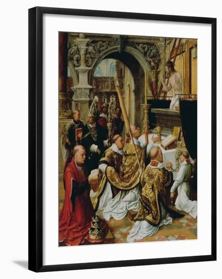 The Mass of Saint Gregory the Great, Ca 1510-1520-Adriaen Isenbrant-Framed Giclee Print