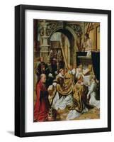 The Mass of Saint Gregory the Great, Ca 1510-1520-Adriaen Isenbrant-Framed Giclee Print