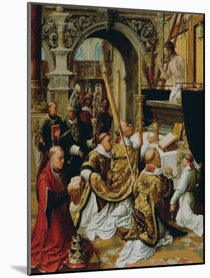 The Mass of Saint Gregory the Great, Ca 1510-1520-Adriaen Isenbrant-Mounted Giclee Print