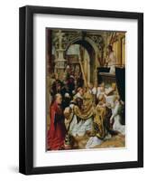 The Mass of Saint Gregory the Great, Ca 1510-1520-Adriaen Isenbrant-Framed Premium Giclee Print