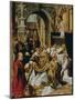 The Mass of Saint Gregory the Great, Ca 1510-1520-Adriaen Isenbrant-Mounted Premium Giclee Print