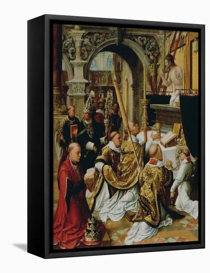 The Mass of Saint Gregory the Great, Ca 1510-1520-Adriaen Isenbrant-Framed Stretched Canvas