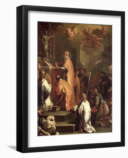 The Mass of St. Gregory-Luca Giordano-Framed Giclee Print