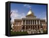 The Massachusetts State House, 1798, Designed by Charles Bulfinch, Boston, Massachusetts, USA-Amanda Hall-Framed Stretched Canvas