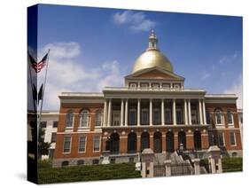 The Massachusetts State House, 1798, Designed by Charles Bulfinch, Boston, Massachusetts, USA-Amanda Hall-Stretched Canvas