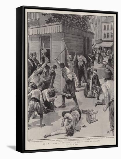 The Massacre of Christians in the Streets at Galata-Henry Marriott Paget-Framed Stretched Canvas