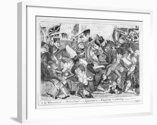 The Massacre of Peterloo! or a Specimen of English Liberty, August 16th 1819 (Etching) (B&W Photo)-J.l. Marks-Framed Giclee Print