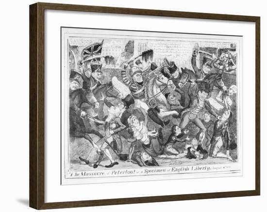 The Massacre of Peterloo! or a Specimen of English Liberty, August 16th 1819 (Etching) (B&W Photo)-J.l. Marks-Framed Giclee Print