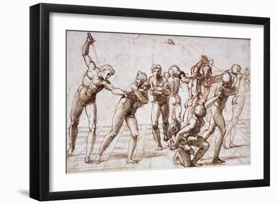 The Massacre of the Innocents, Around 1509-Raphael-Framed Giclee Print