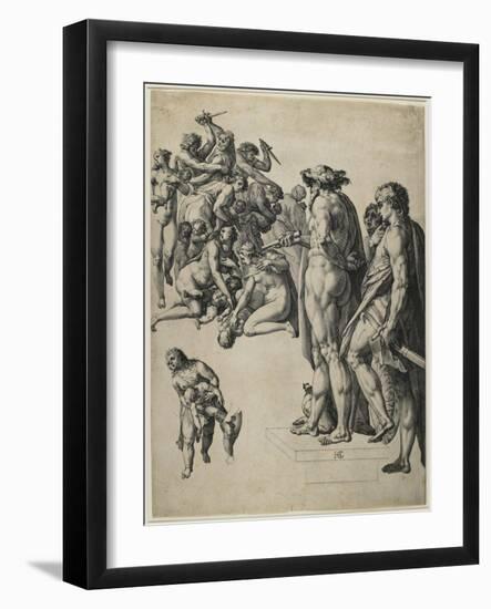 The Massacre of the Innocents, C. 1584-Hendrik Goltzius-Framed Giclee Print