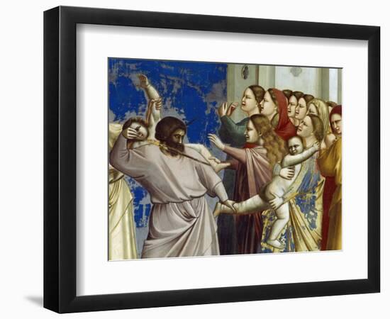 The Massacre of the Innocents, Detail from Life and Passion of Christ, 1303-1305-Giotto di Bondone-Framed Giclee Print
