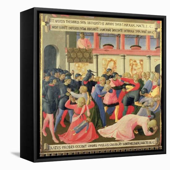 The Massacre of the Innocents, Detail of Panel One of Silver Treasury of Santissima Annunziata-Fra Angelico-Framed Stretched Canvas