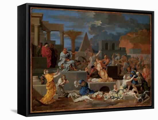 The Massacre of the Innocents (Oil on Canvas)-Sebastien Bourdon-Framed Stretched Canvas