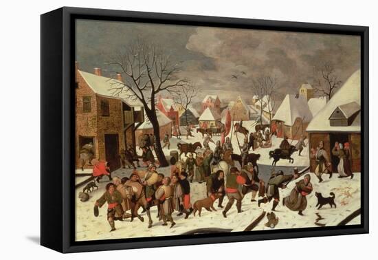The Massacre of the Innocents (Panel)-Maerten van Cleve-Framed Stretched Canvas
